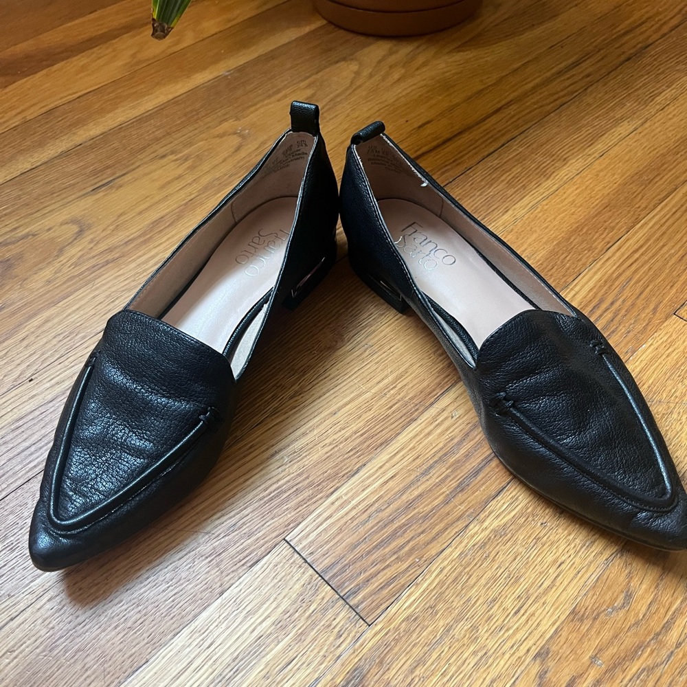 Franco Sarto Susie Black Leather Loafers